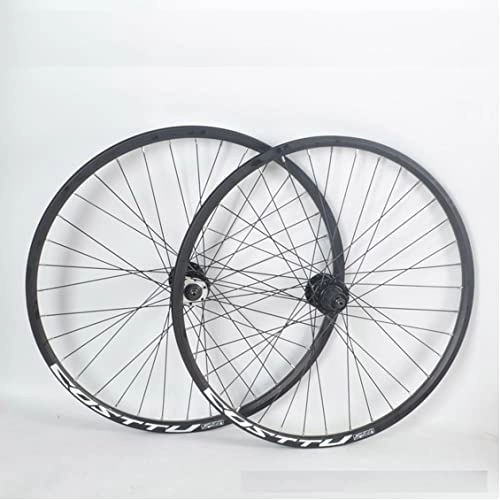 Ruote per Mountain Bike : 26 / 27.5 / 29 in Set di Ruote Biciclette MTB Cerchi Ultraleggera Freno A Disco Cerchioni MTB A Doppia Parete, Rilascio Rapido Ruote per 32H 7-10 di velocità (Color : Black, Size : 27.5 inch)