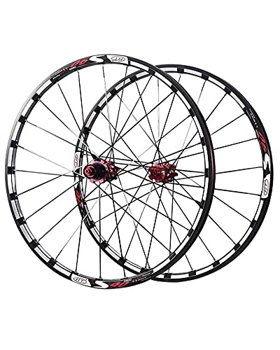 Ruote per Mountain Bike : 26 / 27.5"Ruote per Mountain Bike Cerchi in Lega A Doppia Parete Freni A Disco Mozzo Ruote Anteriori E Posteriori per Bicicletta 24 Ore, Rosso, 26 Inches