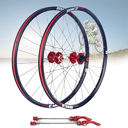 Ruote per Mountain Bike : 26 Pollici Set di Ruote per Mountain Bike Freno A Disco Rilascio Rapido Ruota Cuscinetto Sigillato Mozzo Cassetta 7 / 8 / 9 / 10 / 11 velocità Ruota Anteriore E Posteriore MTB (Color : Red, Size : 26'')