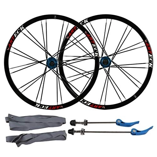 Ruote per Mountain Bike : 26inch Mountain Bike, Doppio Muro MTB Rim Rilascio Rapido V-Brake Ruote In Bicicletta Ibrido 24 Buche Disco 7 8 9 10 Velocità (Color : B, Size : 26inch)