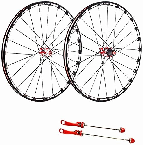 Ruote per Mountain Bike : AIFCX Bike Wheel Set, in Fibra di Carbonio Mountain Bike Ruota Set 5 Palin 26 / 27.5 / 29 Pollici Quick Release Barrel Albero 120 Anello, Red-29inch