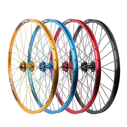 Ruote per Mountain Bike : ASUD Cerchio Ruota 26 inch Bici Bicicletta City Bike Set Ruote Freno a Disco Mountain Bike, Blu