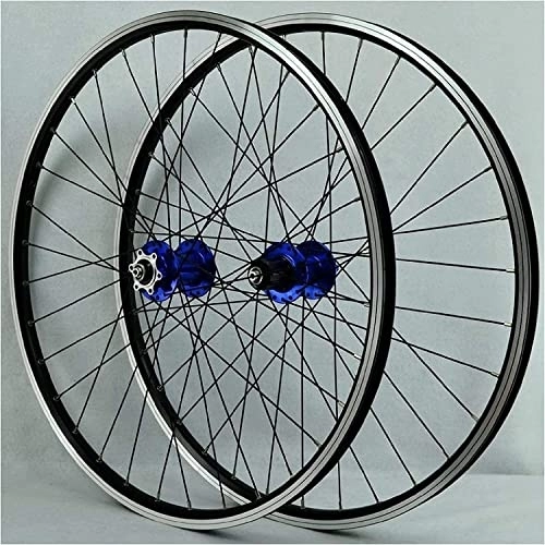 Ruote per Mountain Bike : bicicletta Gruppo ruote Set di ruote for mountain bike con freno a forma di V da 26 pollici, cerchi ibridi / da montagna Jiuyu Peilin, adatti for 7-12 velocità (Color : Blue)