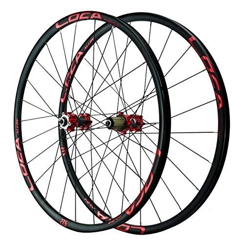 Ruote per Mountain Bike : Bicicletta Ruote 29 Pollici Bici Ruote, Freni A Disco Rilascio Rapido Base della Torre A Sei Artigli Cerchio di Mountain Bike (Color : Red hub, Size : 29in)