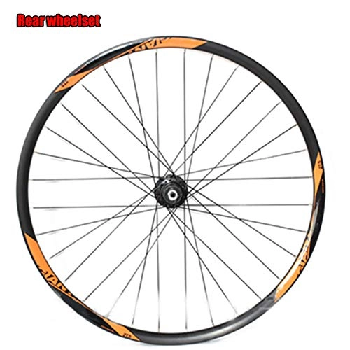 Ruote per Mountain Bike : Cerchio Ruota 27.5 Pollice Set Ruote Posteriori Standard Palin Orange Bici Bicicletta MTB Mountain Bike Cerchio Freno a Disco Ruota Bici ATX