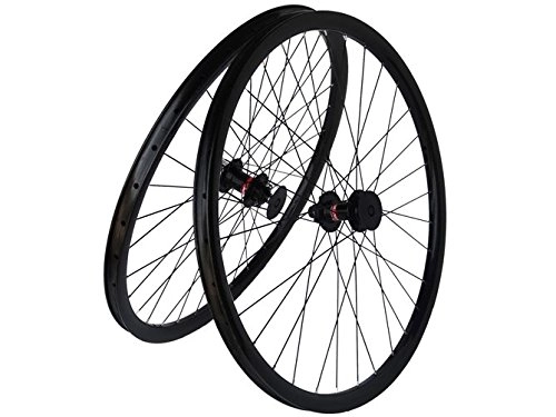 Ruote per Mountain Bike : Flyxii in carbonio MTB Mountain Bike-Set di ruote per copertoncino e camera d'aria per bicicletta con ruote a raggi 73, 66 (29 bordo HUB cm