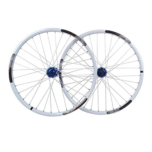 Ruote per Mountain Bike : FREEDOH Set Ruote per Mountain Bike 26" Lega Alluminio 6061 Ruote MTB con Mozzo in Carbonio 32H Sgancio Rapido Freni a Disco per Volani a 7 / 8 / 9 / 10 velocità (Una Coppia), Bianca, 26inch