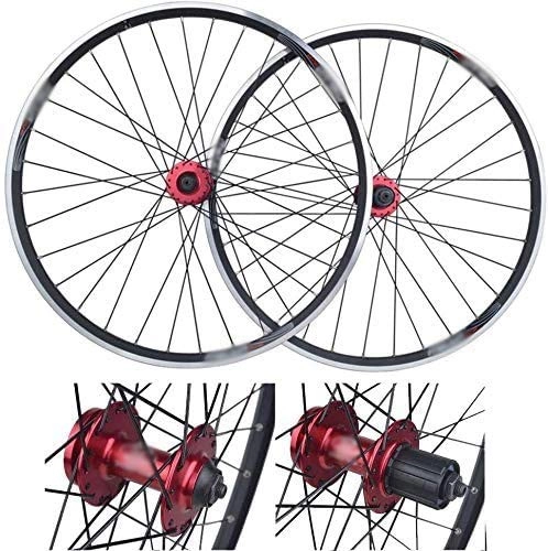 Ruote per Mountain Bike : GJJSZ Cerchioni Mountain Bike Ruota Posteriore, 26 Pollici Ruote Ruote Doppia Parete Cerchio a sgancio rapido Freno a Disco Freno V 32 Fori 7-8-9-10 velocità