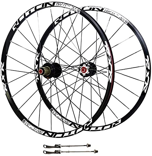 Ruote per Mountain Bike : JHDGZ 26 / 27.5in Hybrid Mountain Mountain Bike Ruote Doppia Parete MTB Rim Rim Freno A Disco Ultraleggero Fibra di Carbonio Comunicato Rapido 24 Ore 9 / 10 / 11 velocità Wheelset Bicicletta(Size:26in)