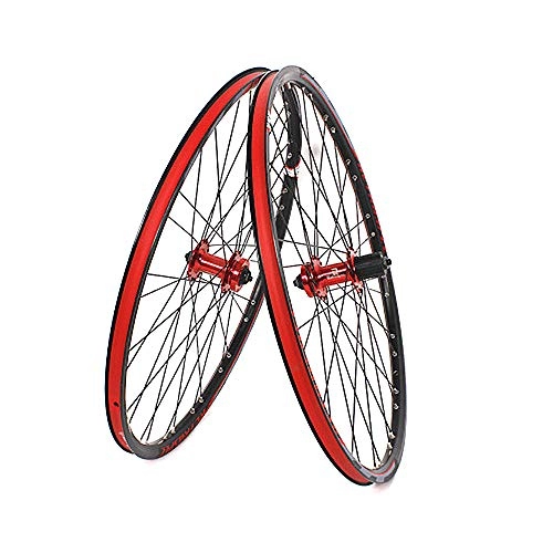 Ruote per Mountain Bike : LIDAUTO 27, 5"Wheelset MTB da Mountain Bike in Lega di Alluminio Cerchi per mozzi Cerchi Ultraleggero Fuoristrada Rosso