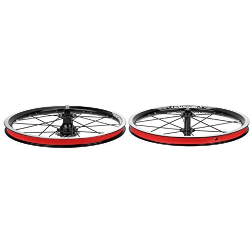 Ruote per Mountain Bike : LLF Bike Wheelset, Set di Cerchio Pieghevole da 16 Pollici, Anteriore A V Freno 2 Retro 5 Cuscinetto Anteriore 74mm Posteriore 85mm Hub Bicicletta Wheelset per Mountain Bike (Nero)