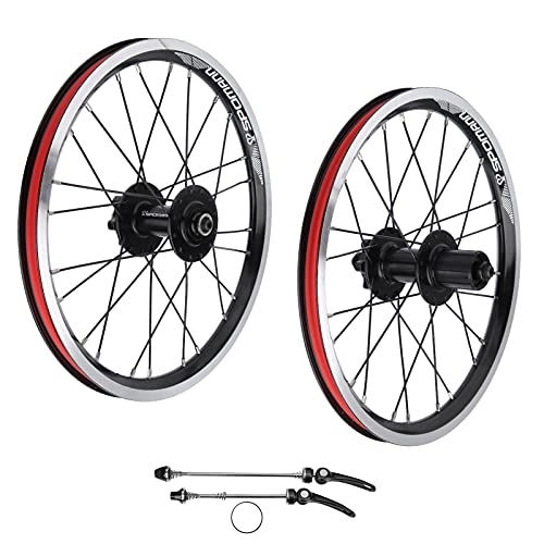 Ruote per Mountain Bike : LLF Bike Wheelset, Set di Ruote per Biciclette da 16in, Mountain Bike Wheelset 305 Freno A Disco 11 velocità 6 Cuscinetto per Unghie Compatibile per V Freno A V