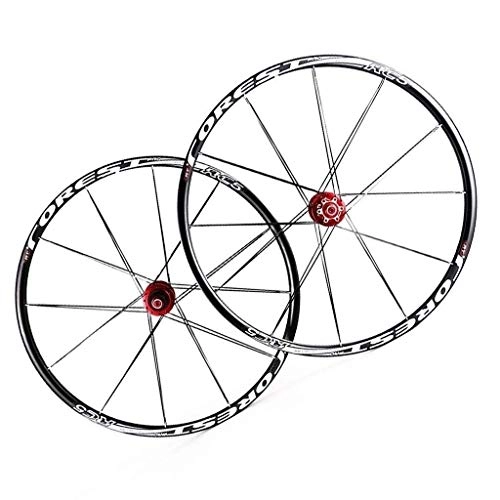 Ruote per Mountain Bike : LLLKKK 26 27.5 pollice Mountain Bike Wheelset, Doppia Parete MTB Rim 24 H Freno A Disco A Sgancio Rapido Compatibile 7 8 9 10 11 Ruota Della Bici