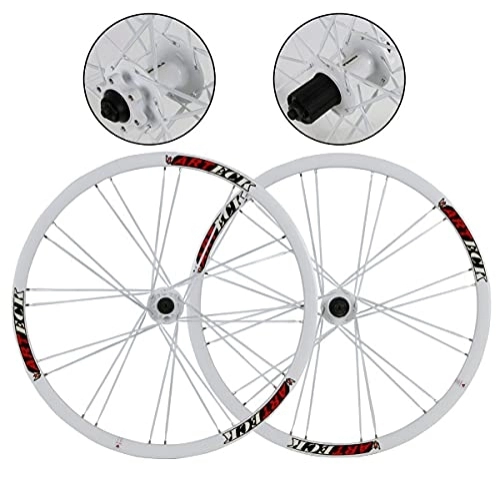 Ruote per Mountain Bike : LSRRYD Ciclismo Ruote 26 "MTB Ruota Bici per Mountain Bike Orlo Doppia Parete 24H Freno A Disco Quick Release Cuscinetto Sigillato Anteriore 100mm / posteriore 135mm (Color : White, Size : 26")