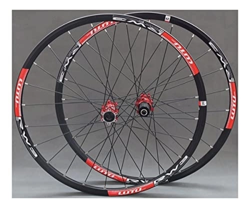 Ruote per Mountain Bike : LSRRYD Ciclismo Ruote Ruota Bici 26" / 27, 5" per Mountain Bike Cerchio in Lega Doppia Parete Freno Disco 9-11 velocità Card Hub Cuscinetto Sigillato QR 24H (Color : Red, Size : 27.5")