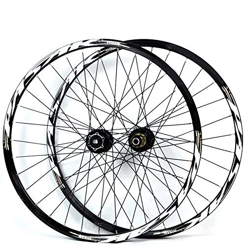 Ruote per Mountain Bike : LYzpf Cerchio Ruota Bici Mountain Bike Anteriore Posteriore Set Cerchi Disco Bicicletta 26 / 27.5 / 29 inch Accessori Attrezzature Lega Dlluminio, White, 27.5inch