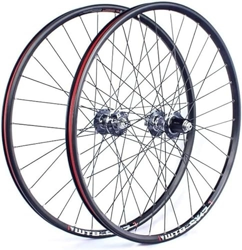 Ruote per Mountain Bike : Mountain Bike Wheelset 26" Disco Brake Quick Release Wheel Rim Hub for 7 / 8 / 9 / 10 Speed Box Flywheel (colore: argento, dimensioni: 26 pollici)