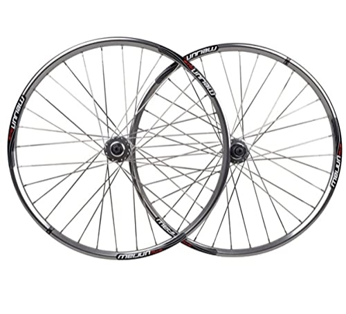 Ruote per Mountain Bike : Mountain Bike Wheelset 26 Pollici MTB Cerchio Freni A Disco Bicicletta Ruota Anteriore Posteriore Set 32H Raggi Piatti Ruote QR Hub, for 7 / 8 / 9 / 10 Cassette (Color : 26" Silver)