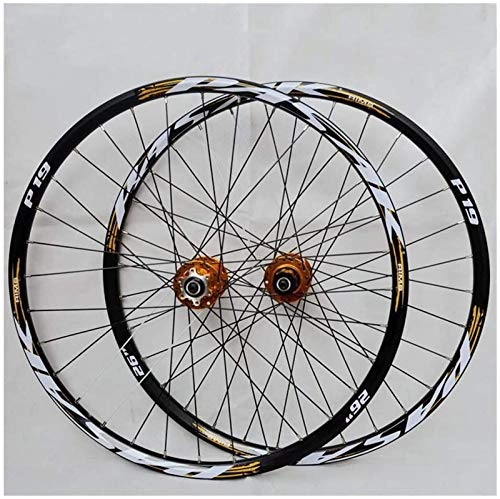 Ruote per Mountain Bike : Mountain Bike Wheelset, 29 / 26 / 27.5 Pollici (Anteriore + Posteriore) Doppia Pareti in Lega di Alluminio MTB Rim Release Rapido Freno A Disco 32h 7-11 velocità Cassetta(Size:29in, Color:C)