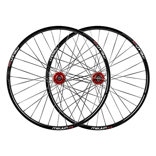 Ruote per Mountain Bike : MTB Bicycle Wheel Set da 26 Pollici Mountain Bike Doppi Cerchioni a Cerchio del Disco del Freno a Disco QR per 7 / 8 / 9 / 10 velocità Cassetta 32 Raggio (Color : Red hub)