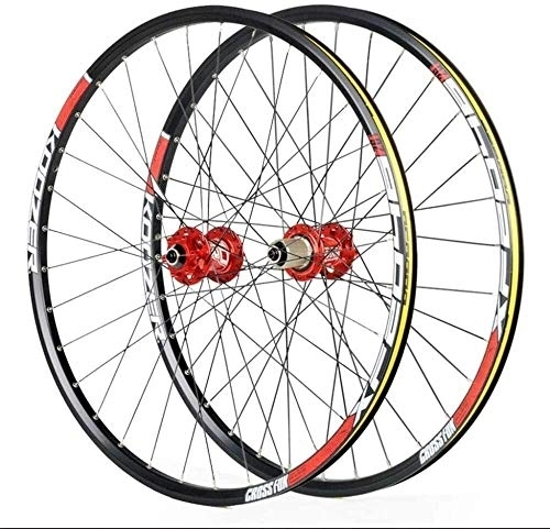 Ruote per Mountain Bike : MTB Set Ruote Bici per 26 27.5 29 Pollici MTB. Rim Disc frenante a sgancio rapido Ruote Mountain Bike 24H 8 9 10 11 velocità (Color : Red, Size : 26inch)