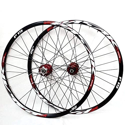 Ruote per Mountain Bike : N&I Mountain Bike Wheelset 26 / 27.5 / 29 inch Bicycle Wheel Double Walled Aluminum Alloy MTB Rim Fast Release Disc Brake 32H 7-11 Speed Cassette Front And Rear Wheels