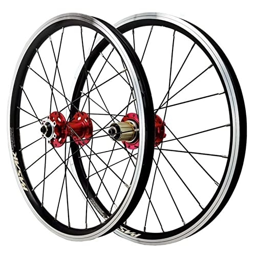 Ruote per Mountain Bike : Puozult Set Ruote per Mountain Bike 20 Pollici, Cerchio Lega Alluminio Ruote per MTB Freno A Disco 24 Ore Ruote per Bici Anteriori A Sgancio Rapido Ruote per 7-12 velocità (Color : Red)