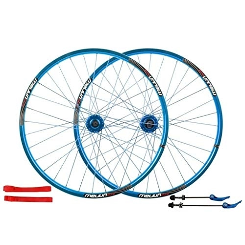 Ruote per Mountain Bike : QHY Ruote Ruota Ciclismo 26 Pollici, Ruote per Mountain Bike Cerchio A Doppia Parete in Lega Freno A Disco Rilascio Rapido Cuscinetti Sigillati 7 8 9 10 velocità 32H (Color : Blue, Size : 26inch)