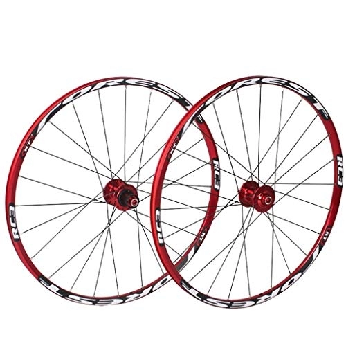 Ruote per Mountain Bike : QHY Ruote Ruote Posteriori Anteriori per Biciclette per 26" 27.5" Mountain Bike, Set Ruote Bici MTB 7 Cuscinetti 24H Tamburo in Lega Freno a Disco 8 9 10 11 velocità (Color : A, Size : 26inch)