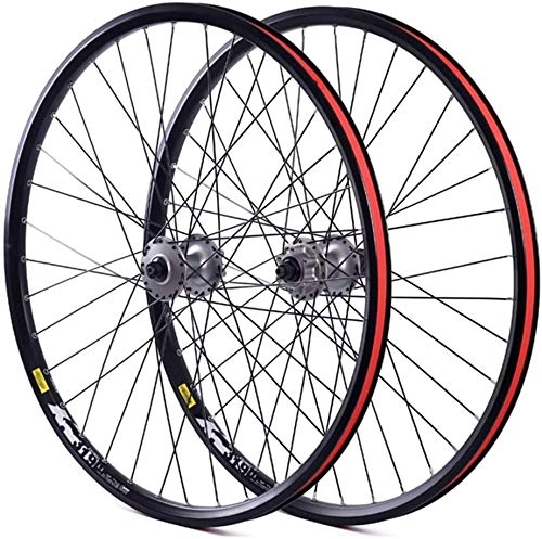 Ruote per Mountain Bike : QMH MTB Ruota di Bicicletta 26 / 27, 5" Set di Ruote per Mountain Bike Cerchio in Lega A Doppia Parete QR Freno A Disco 8-10 velocità Cassette Hub Cuscinetto Sigillato, 26"