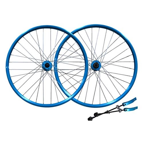 Ruote per Mountain Bike : Ruota Cerchio Bici, Mountain Bike 26 in Lega di Alluminio di Uscita Mozzo inch Wheel Set rapido della Bicicletta Doppio Freno a Disco Rim (Color : Blue)