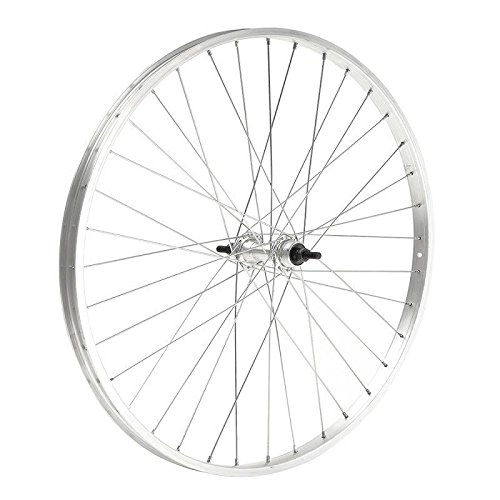 Ruote per Mountain Bike : Ruota cerchio posteriore bici bicicletta mtb 26x1, 75 6 / 7v. in alluminio, mozzo in acciaio, chiusura con dado, silver
