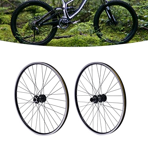 Ruote per Mountain Bike : Ruota per mountain bike, 69, 9 cm, in lega di alluminio, cerchione MTB, set di ruote (nero)