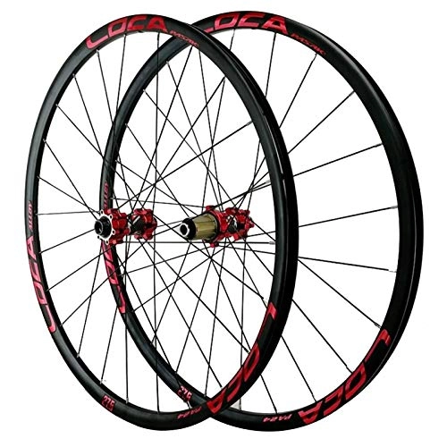 Ruote per Mountain Bike : Ruote per Bicicletta 26 / 27, 5 / 29 Pollici (700C), Volano A 12 velocità Freno A Disco Set di Ruote per Mountain Bike 15×100 MM-12×142 MM (Color : Red, Size : 26in)