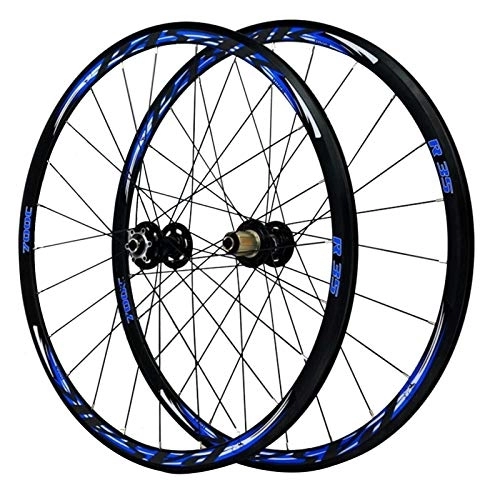 Ruote per Mountain Bike : Ruote per Bicicletta 700C, Cerchio in Lega di Alluminio A Doppio Strato Freno A V / Freno A Disco Fuori Strada Mountain Bike Bici Ruote (Color : Blue)