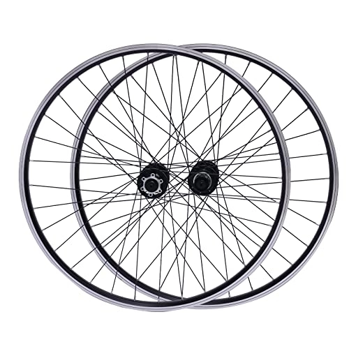 Ruote per Mountain Bike : Set di ruote anteriori per mountain bike, 29 pollici, in lega di alluminio, facile da montare, colore nero
