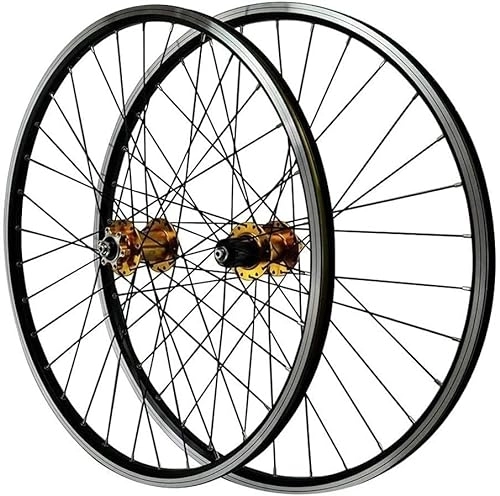 Ruote per Mountain Bike : Set di ruote for bicicletta con cerchi in lega a doppio strato da 26 pollici, cuscinetti di tenuta for ruote for mountain bike, mozzo for box velocità 7-11 (Color : Yellow)