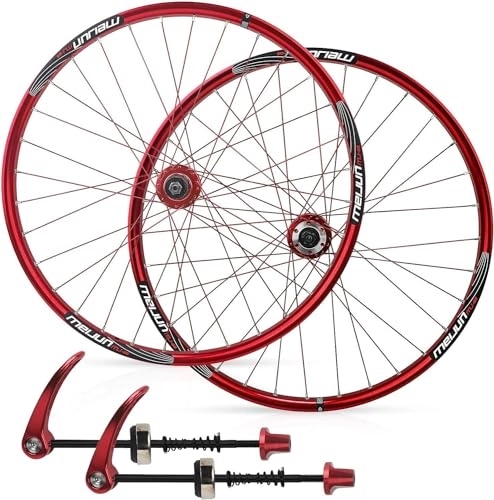 Ruote per Mountain Bike : Set di ruote for freni a disco for mountain bike Ruote for bicicletta da 26" a 32 fori Cerchi in lega di alluminio