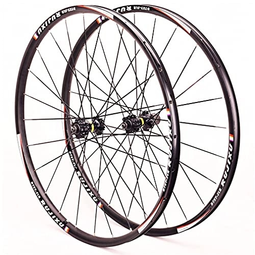 Ruote per Mountain Bike : Set di Ruote MTB 26 27.5 29" Freno a Disco a sgancio rapido 24H Ruote for Mountain Bike Cerchio in Lega di Alluminio Mozzo QR, for Cassetta 7-11 velocità (Color : Black, Size : 26Inch)