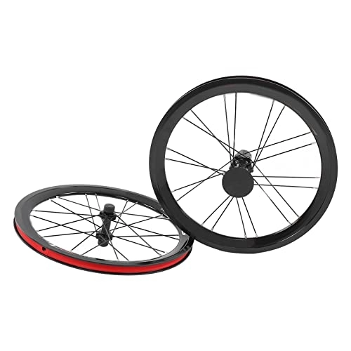 Ruote per Mountain Bike : Set di ruote per bici in lega di alluminio, ruote da 40, 6 cm, con bordo anodizzato, guida stabile per mountain bike (nero)