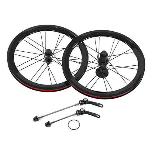 Ruote per Mountain Bike : Set di Ruote per Bicicletta da 16 Pollici Set di Ruote per Mountain Bike a 11 velocità Anteriori 2 Posteriori a 4 Cuscinetti(Nero)