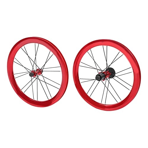 Ruote per Mountain Bike : Set di ruote per bicicletta, set di ruote per mountain bike Cerchio anodizzato stabile per bici pieghevoli(rosso)