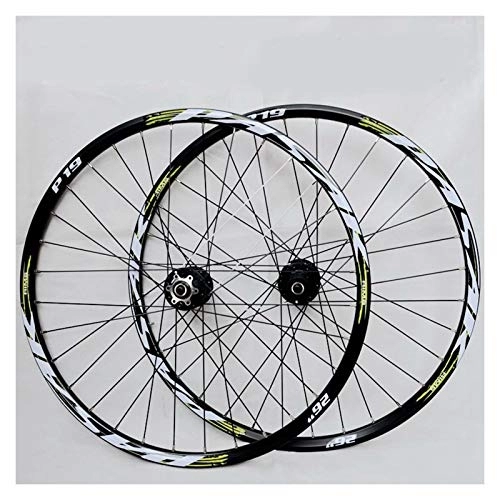 Ruote per Mountain Bike : Set di ruote per mountain bike 26 / 27, 5 / 29 pollici MTB cerchi a doppia parete mozzo sigillato cuscinetto palin freno a disco QR 7 / 8 / 9 / 10 / 11 velocità 32H (colore: A, dimensioni: 27, 5")