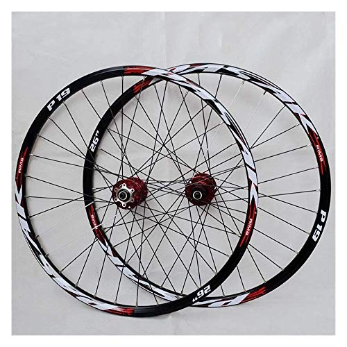 Ruote per Mountain Bike : Set di Ruote per Mountain Bike, Ruota per Bicicletta da 29 / 26 / 27, 5 Pollici (Anteriore + Posteriore) Lega di Alluminio a Doppia Parete Cerchio MTB Freno a Disco a sgancio rapido Cassetta 32