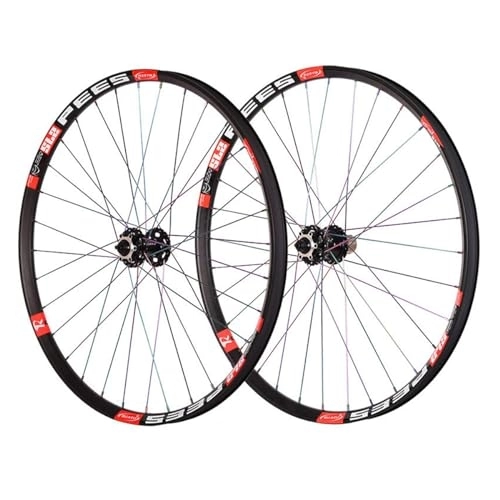 Ruote per Mountain Bike : Set Ruote Bici Freno Disco Sgancio Rapido Set Ruote Anteriori Mountain Bike 32H Set Ruote Anteriori Posteriori 26 / 27, 5 / 29"Cerchi In Lega Alluminio 5 Cuscinetti Cassette 7-12 Velocità (Color : Black,