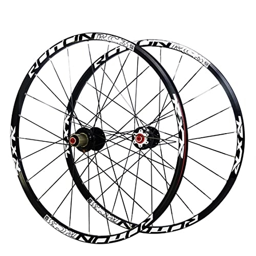 Ruote per Mountain Bike : Set Ruote Bici per Mountain Bike 26 / 27.5 / 29" Bike Ruote, Freno A Disco Cerchi Doppia Parete, Rilascio Rapido Ruote in Carbonio per 9 10 11 velocità Cassette (Color : Black, Size : 27.5 inch)