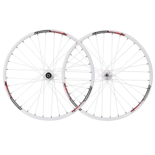 Ruote per Mountain Bike : Set Ruote Mountain Bike 26pollici Freno Disco Mozzo Cuscinetti Sigillati Sgancio Rapido Ruote Anteriori Posteriori Biciclette MTB Cerchi Doppia Parete (Color : White, Size : 26inch)