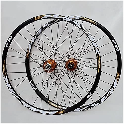 Ruote per Mountain Bike : TYXTYX 26 pollici 27.5 "29 Er bicicletta Wheelset, doppia parete in lega di alluminio Mountain Bike ruote sigillate cuscinetti mozzo 12 velocità ruote (colore: oro, taglia: 26 cm)