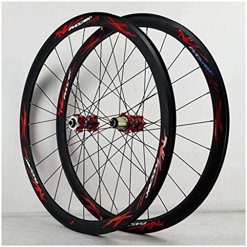 Ruote per Mountain Bike : Wheelset 70. 0c MTB. Bike Wheelset, Bike a Doppia Parete V-Brake 4 0mm. Guida for Ruota Hybrid / Mountain 24 Fori 7 / 9 / 9 / 10 / 11 velocità Road Wheel (Color : Red, Size : 700C)