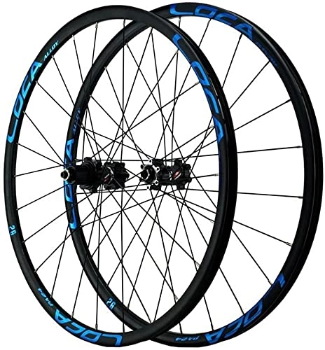Ruote per Mountain Bike : Wheelset Fronte Retro MTB. Wheel 26 27.5 29in, Ultralight Aluminum Alloy Rim Quick Release 24 Spoke Disc Brake 12speed Microspline Flywheel Road Wheel (Color : Blue, Size : 29")